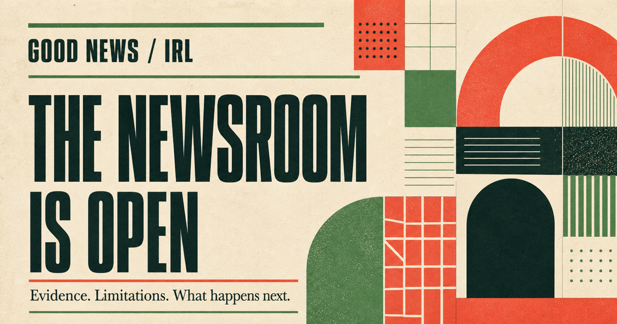 Good News IRL newsroom launch artwork